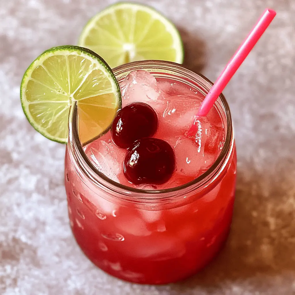 Looking for a refreshing drink that's super easy to make? This 4 Ingredient Cherry Limeade is your perfect summer treat! With just cherries, limes, sparkling water, and a touch of sweetness, it offers a burst of flavor in every sip. Perfect for parties, picnics, or a quiet afternoon at home. Save this delightful recipe for when you need a quick thirst-quencher!