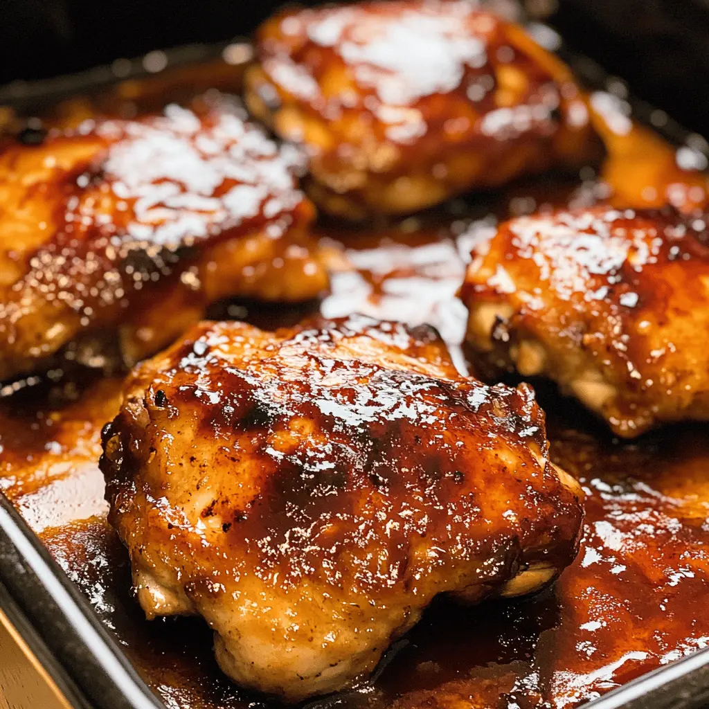 Get ready for a delicious dinner with these caramelized BBQ chicken thighs! Juicy, tender, and packed with flavor, this oven-baked recipe is perfect for busy weeknights or weekend gatherings. Made with simple ingredients, it's an easy way to impress family and friends. Save this recipe for your next meal and enjoy the sweet and tangy goodness!