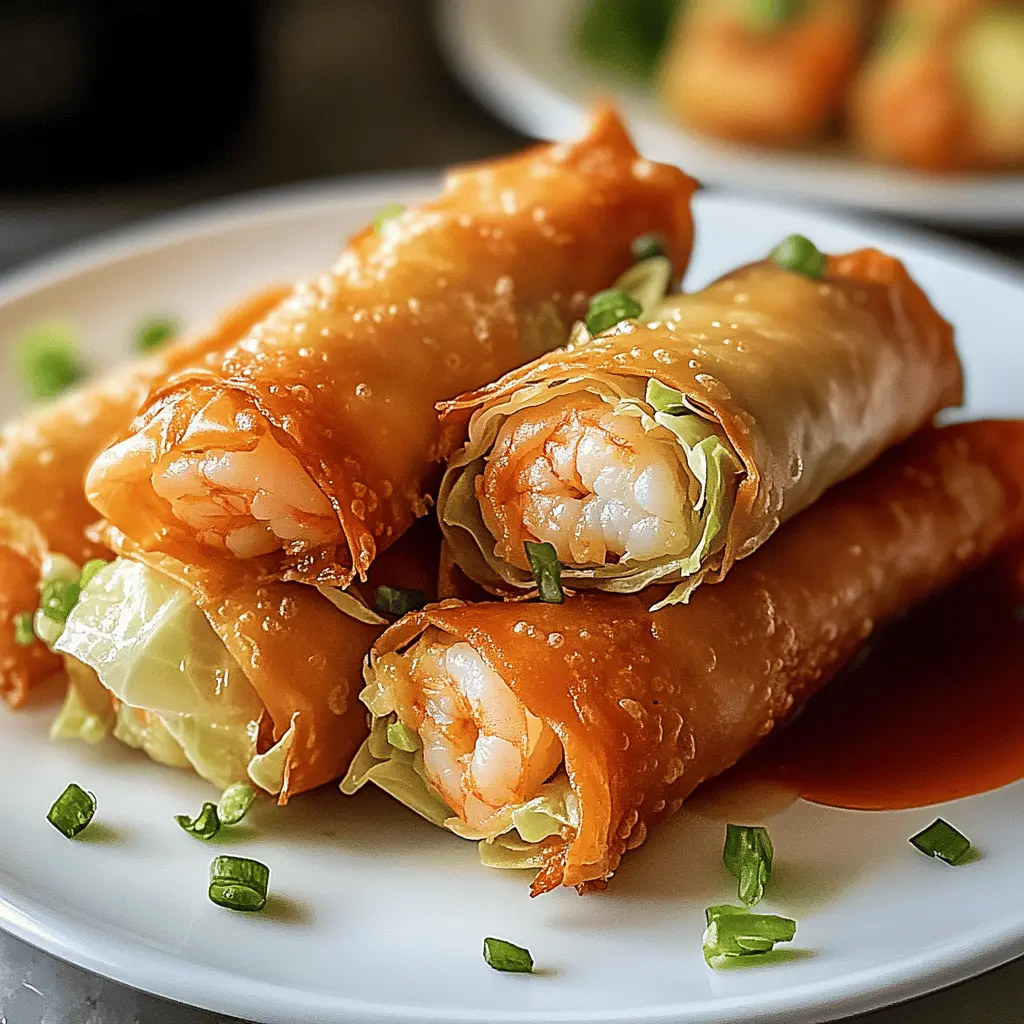 Get ready to whip up these delicious crispy shrimp and cabbage egg rolls! Packed with fresh veggies and tender shrimp, these rolls are crispy on the outside and bursting with flavor inside. Perfect for appetizers, game night, or a fun family dinner. Save this recipe for a crunchy treat that everyone will love!