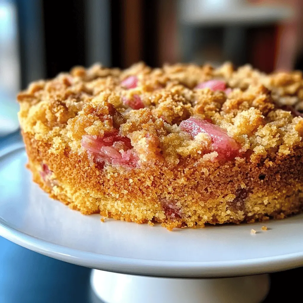 This Fresh Rhubarb Streusel Coffee Cake is a delightful treat that's perfect for breakfast or brunch! Bursting with tangy rhubarb and topped with a crunchy streusel, it’s wonderfully moist thanks to the addition of yogurt. Save this recipe for your next family gathering or weekend brunch—you won’t want to miss it!