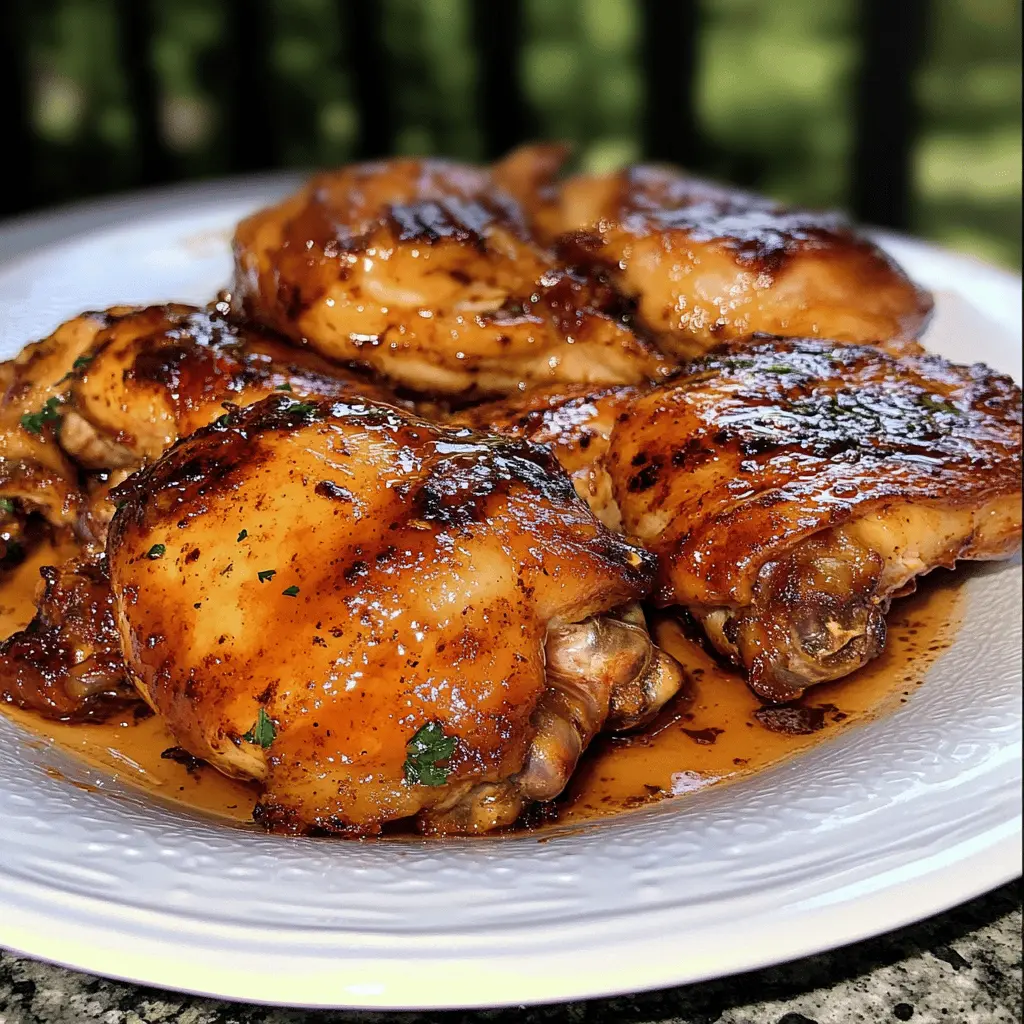 These grilled chicken thighs are packed with flavor, thanks to a zesty ancho chili and tequila glaze! Perfectly juicy and smoky, they're ideal for summer barbecues, family dinners, or weeknight meals. Save this recipe now and impress your guests with a dish that brings a fiesta to your table!