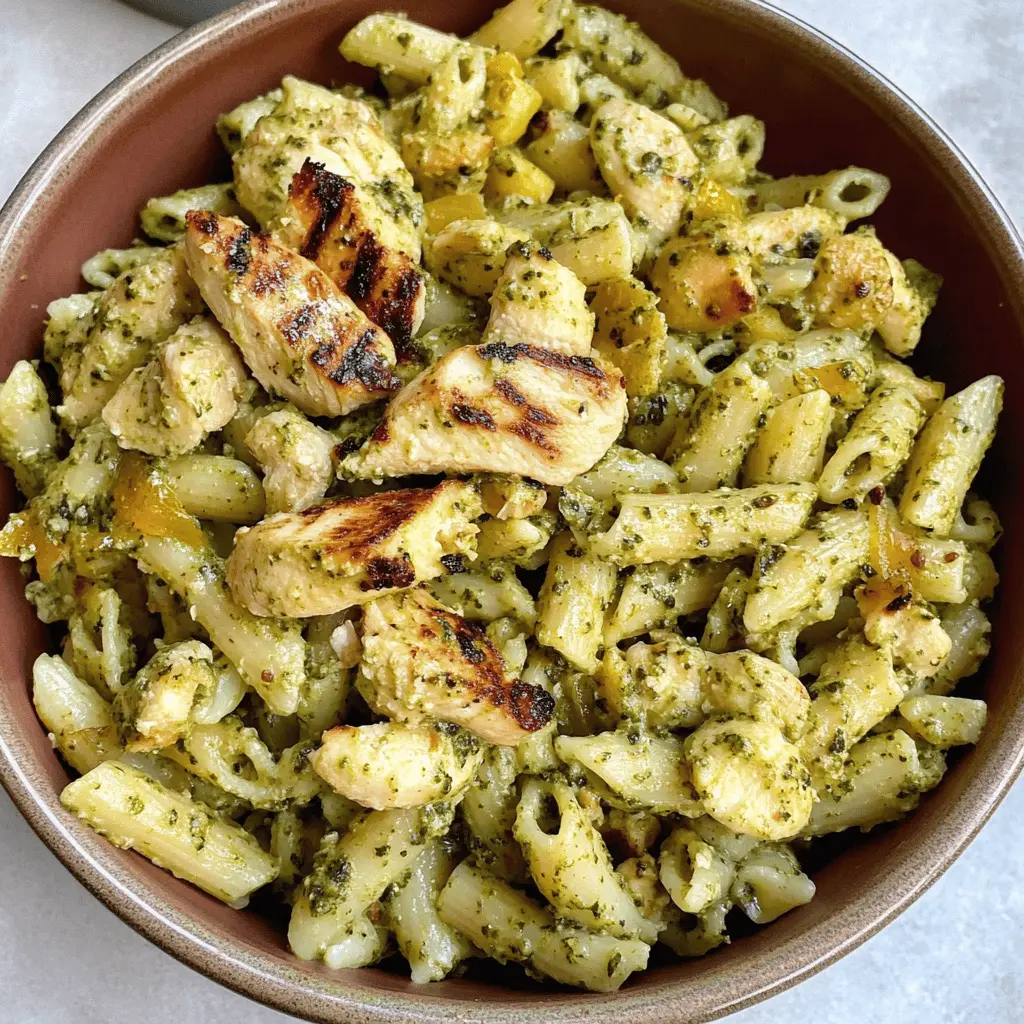 This Pesto Pasta with Grilled Chicken is a delicious meal perfect for any day of the week! Creamy pesto sauce coats tender pasta and juicy grilled chicken, creating a flavor combination that will have everyone coming back for seconds. Save this recipe for a quick and satisfying dinner or to impress guests at your next gathering!