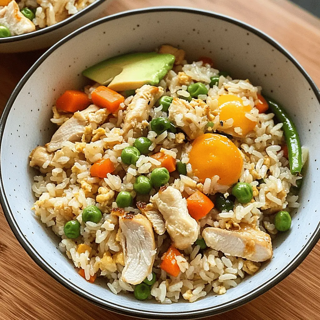 Looking for a simple and delicious meal? This Quick and Easy Chicken Fried Rice is packed with flavor and comes together in just 20 minutes! Featuring tender chicken, vibrant veggies, and perfectly cooked rice, it’s a dish that everyone will love. Save this recipe for your next family dinner or weeknight meal – it's a crowd-pleaser!