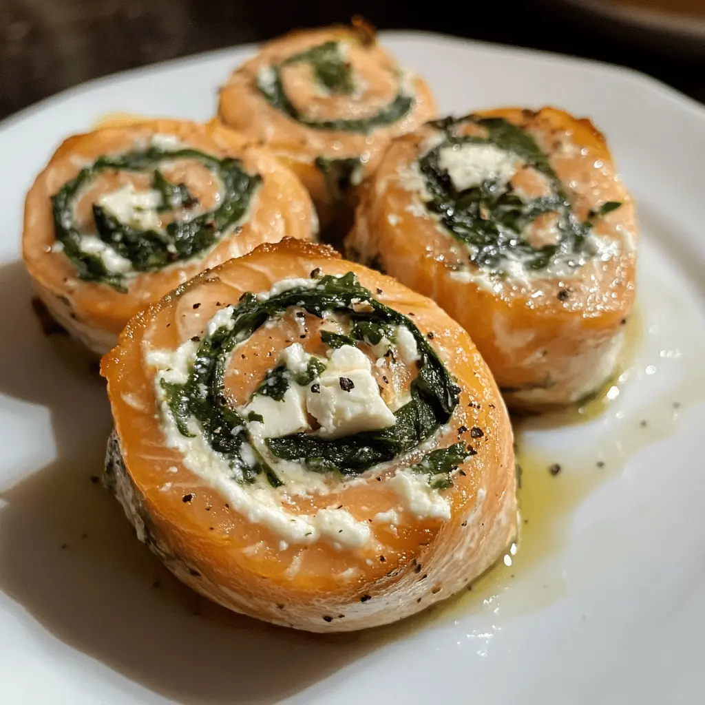Looking for a delightful twist on your dinner routine? These Spinach and Feta Stuffed Salmon Pinwheels are packed with flavor and nutrition! Featuring tender salmon rolled with fresh spinach and tangy feta, this dish is perfect for impressing guests or enjoying a family meal. Save this recipe for your next gathering or a cozy night in!