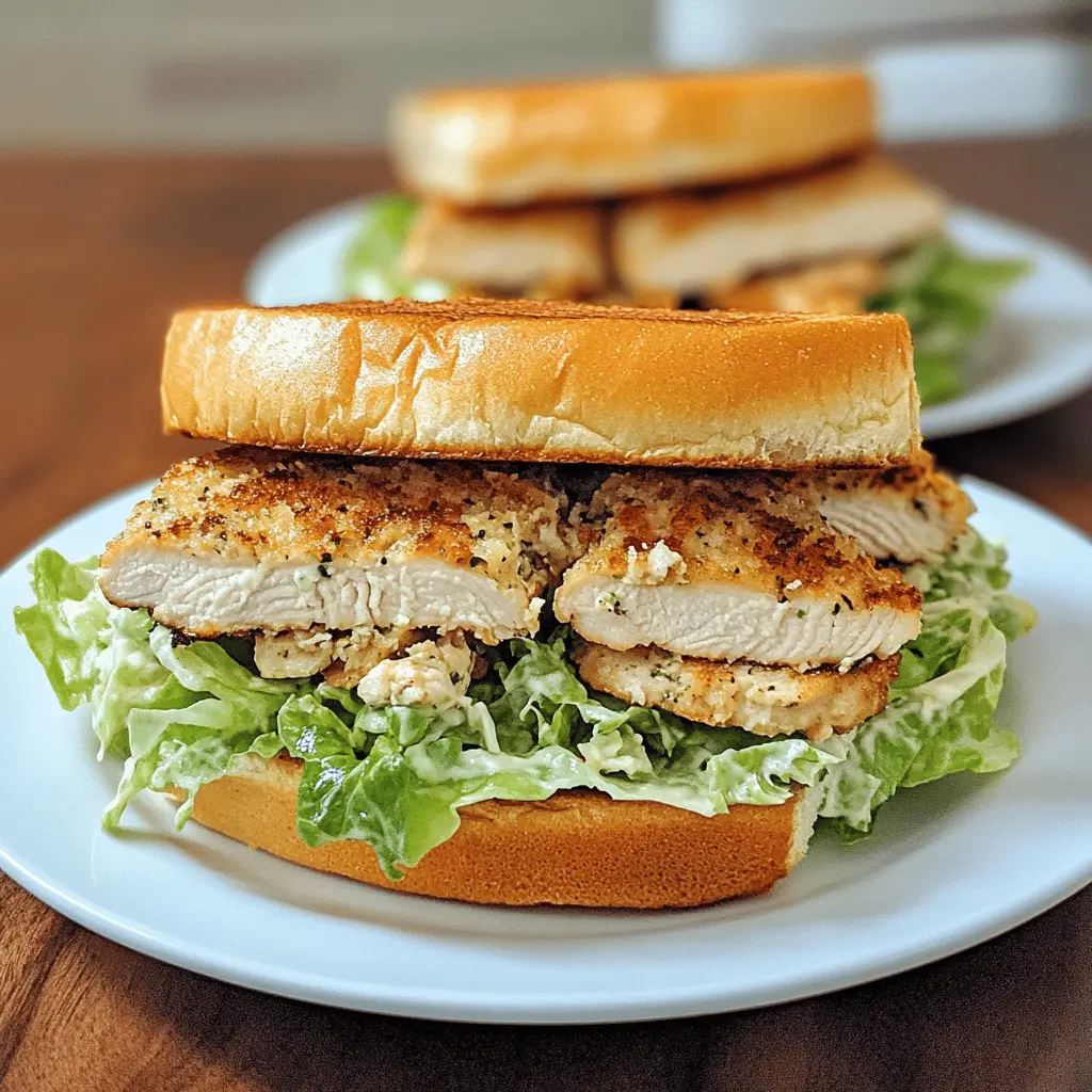 Elevate your lunch with these Tangy Chicken Caesar Salad Sandwiches! Packed with juicy chicken, crunchy romaine, and a zesty Caesar dressing, each bite is a perfect mix of flavors. Great for picnics or quick weekday lunches, this easy recipe will have everyone asking for seconds. Save this pin and impress your family and friends with a delicious twist on a classic!