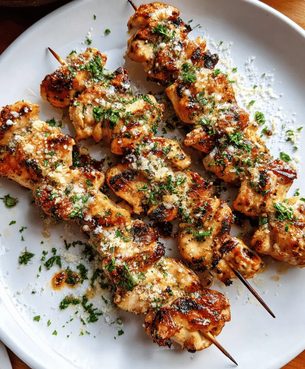 Easy Garlic Parmesan Chicken Skewers Recipe