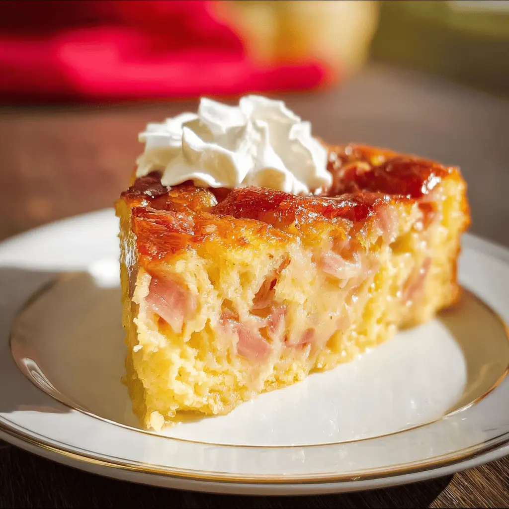 Easy Rhubarb Custard Cake Recipe