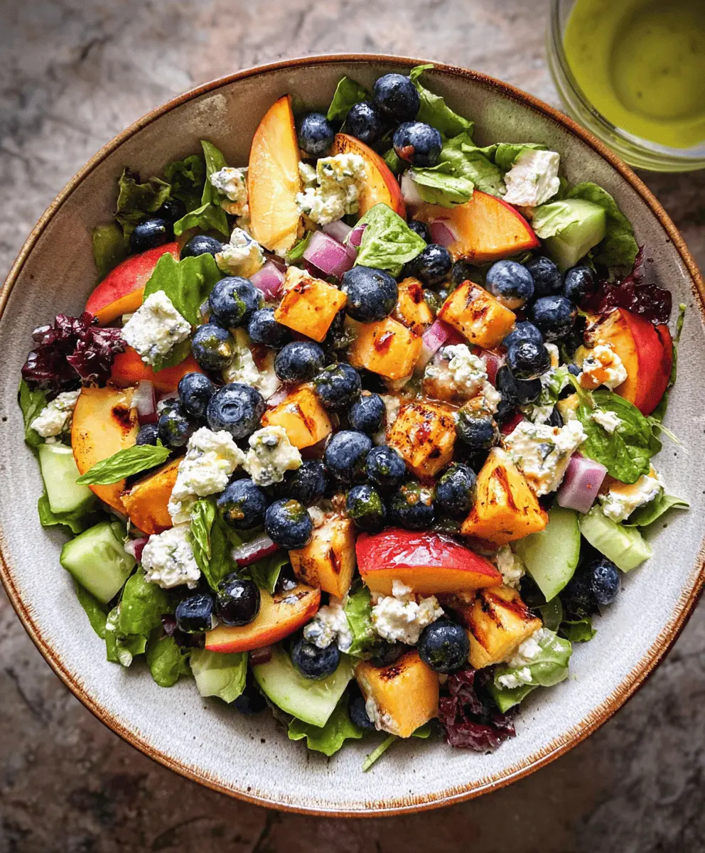 Easy Blueberry Peach Salad with Feta