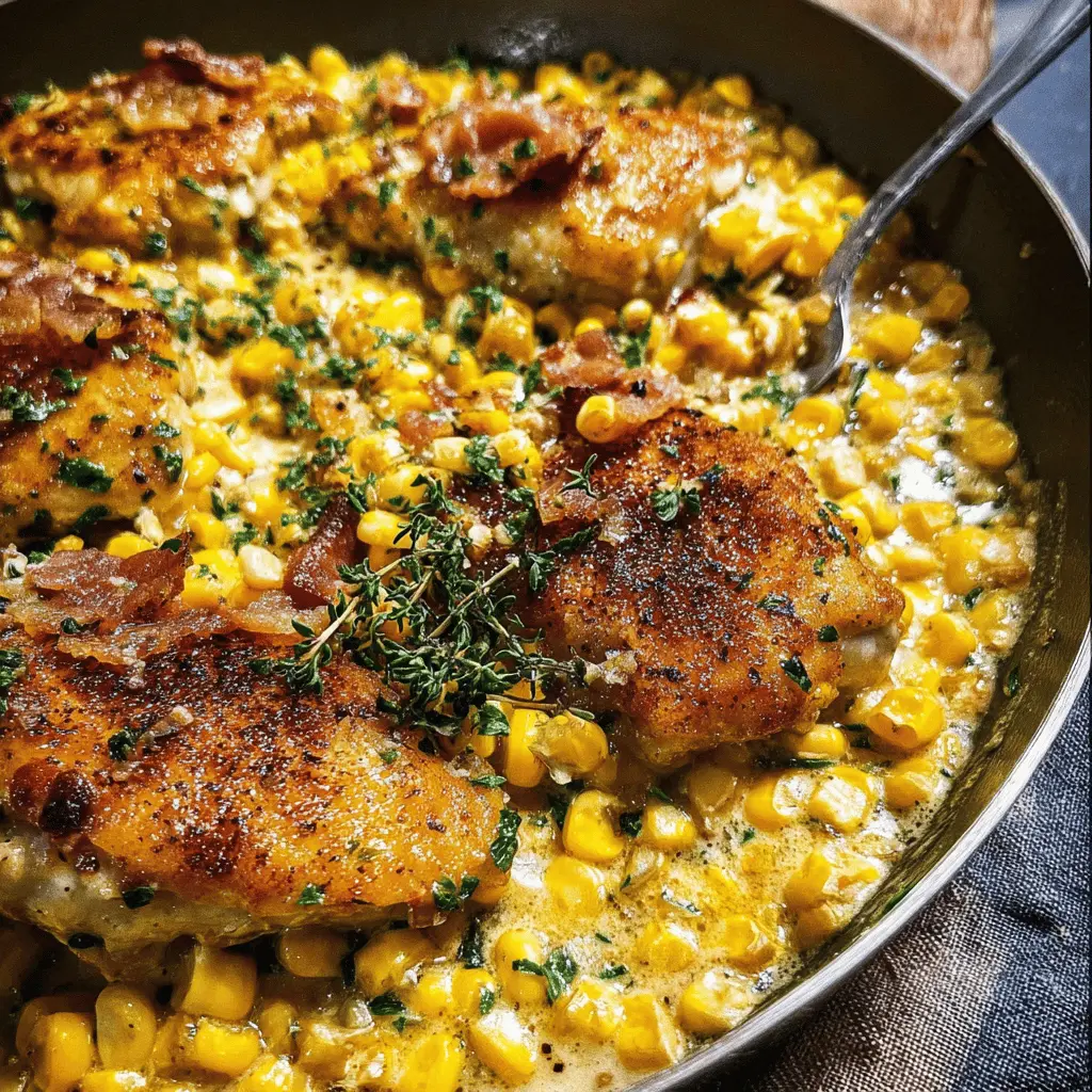 Easy Garlic Butter Creamed Corn Chicken Recipe