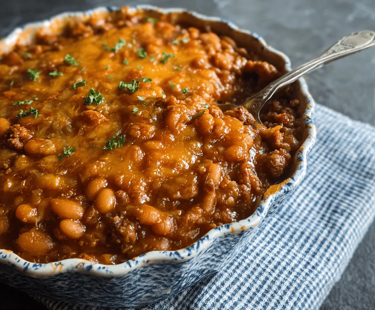 Easy Cheesy Baked Bean Casserole Recipe