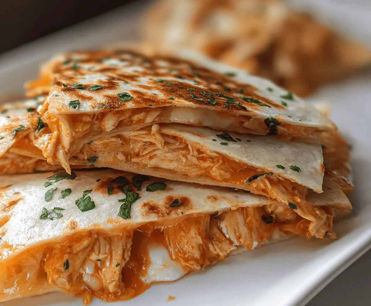 Easy Cheesy Buffalo Chicken Quesadillas