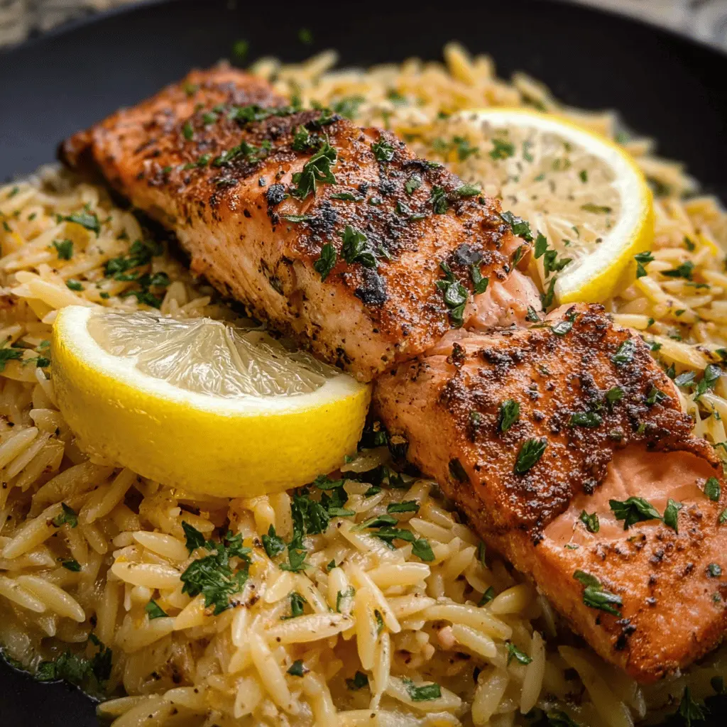 Easy Seared Salmon with Lemon Orzo Recipe