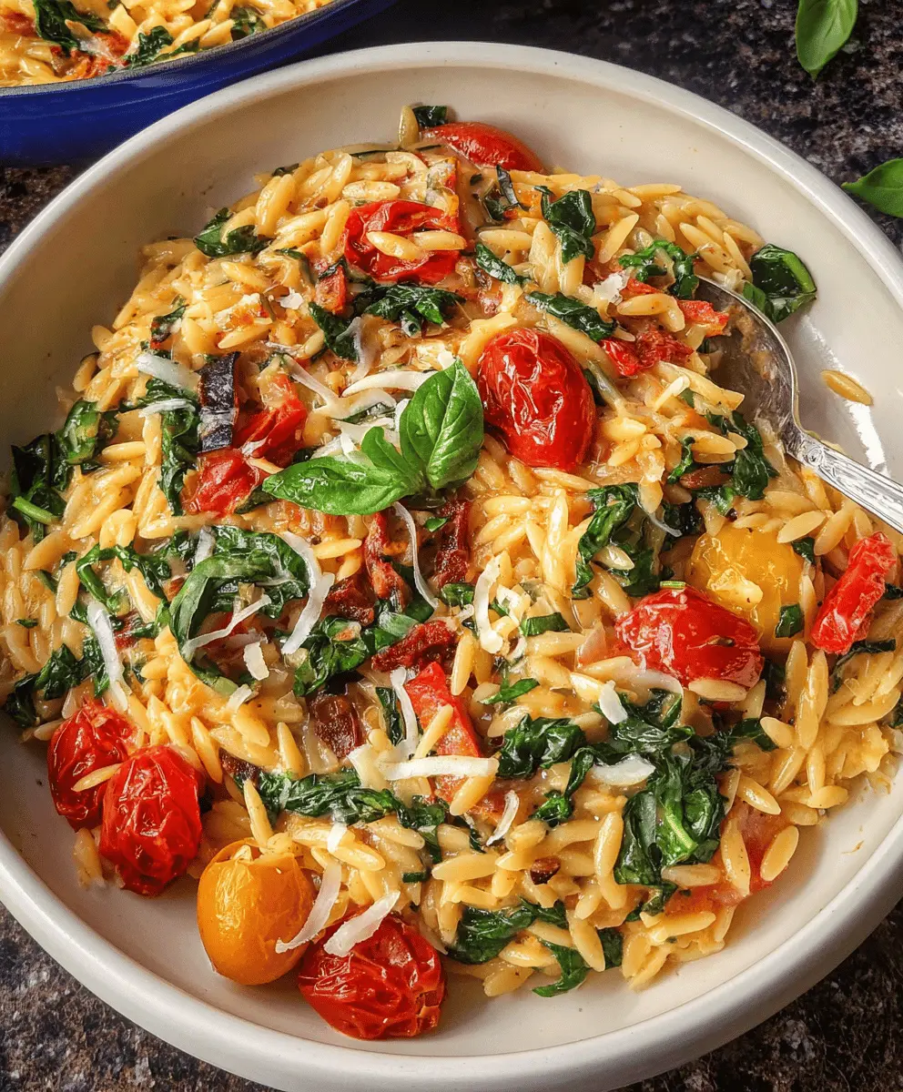 Creamy Vegan Tuscan Orzo Pasta Recipe