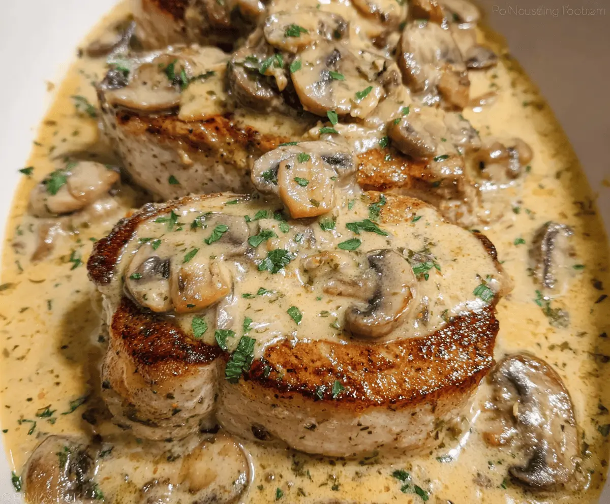 Easy Creamy Mushroom Pork Chops Recipe
