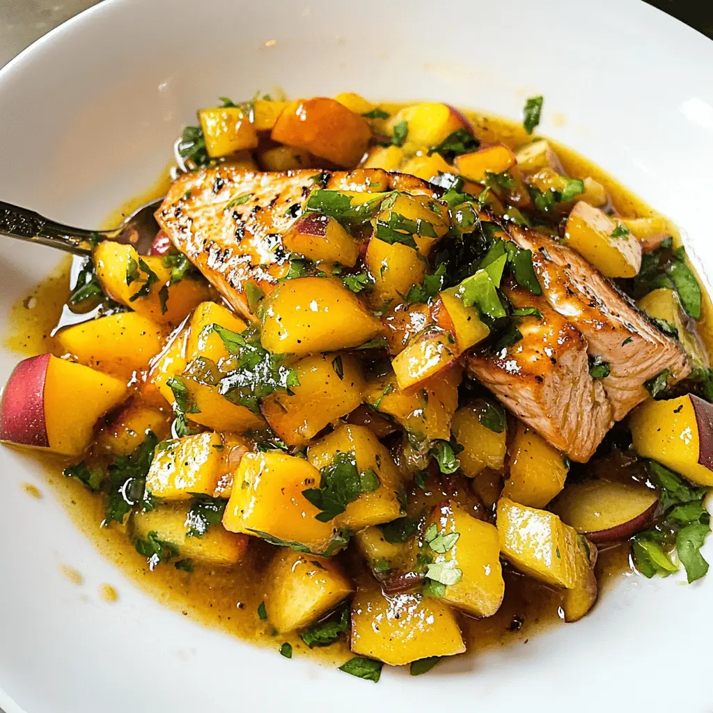 Easy Maple Ginger Salmon With Fresh Peach Salsa