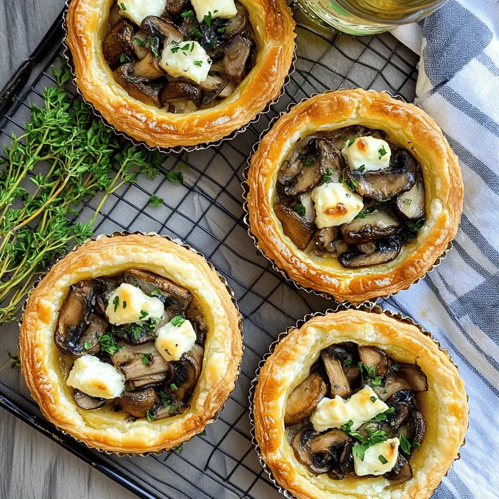 Easy Savory Mushroom Goat Cheese Tartlets