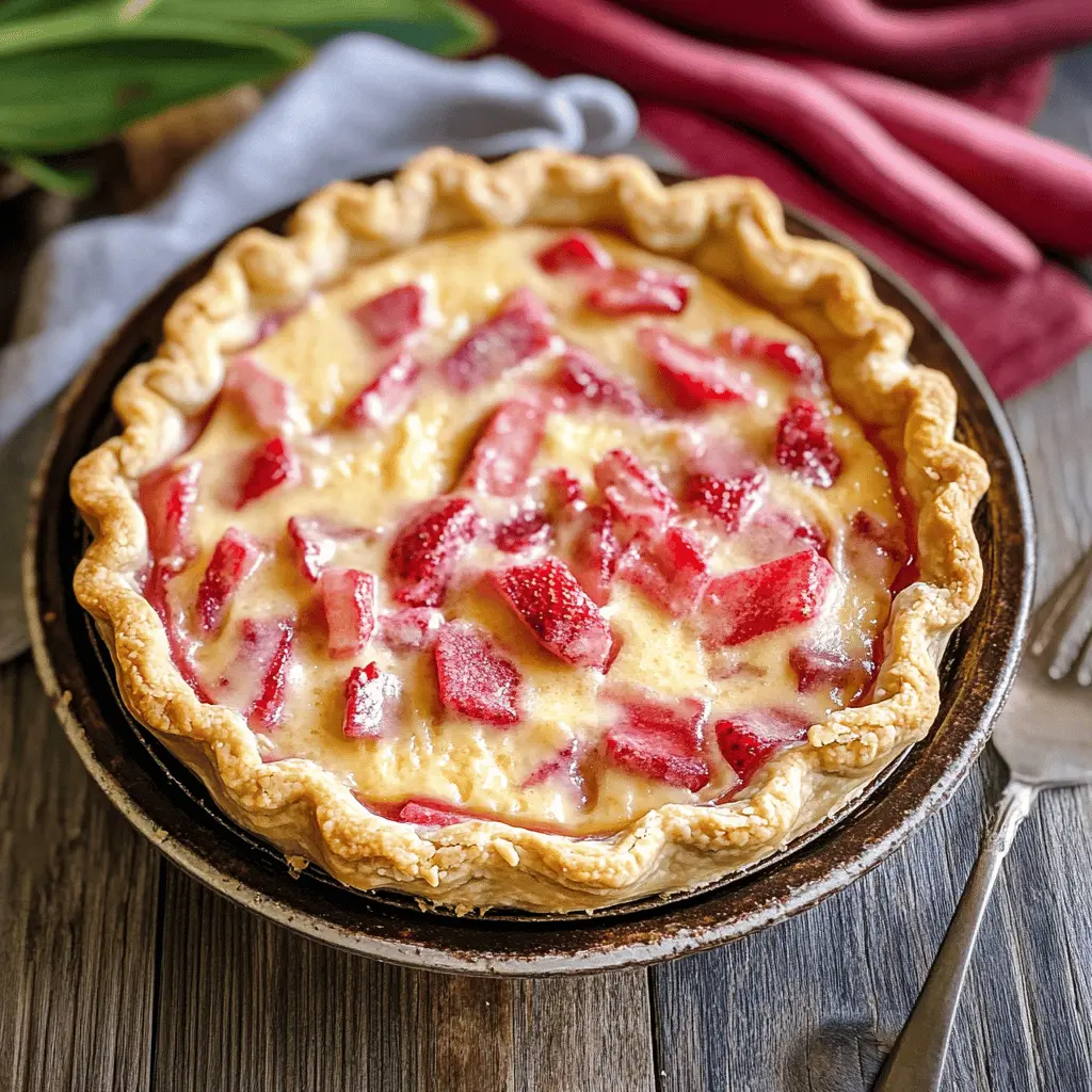 Easy Strawberry Rhubarb Custard Pie Recipe