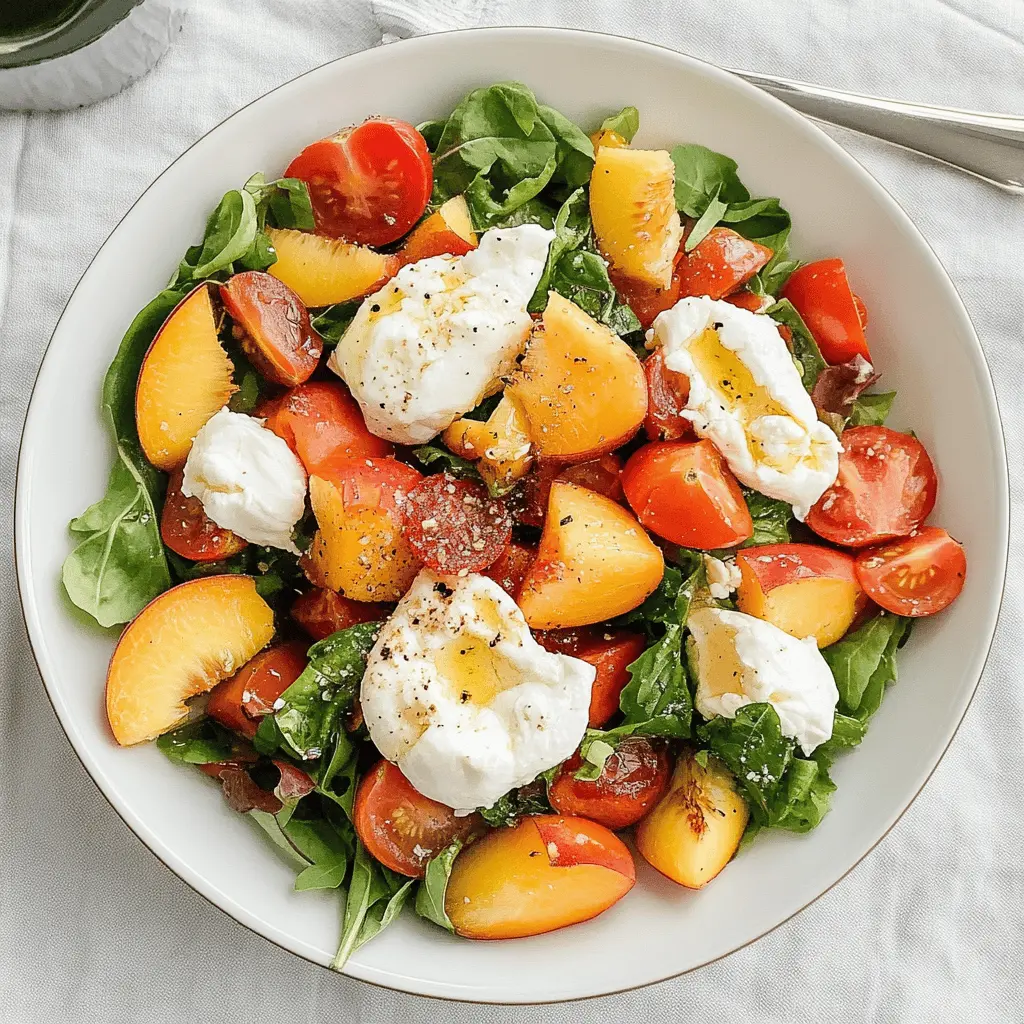 Easy Tomato Peach Burrata Salad Recipe