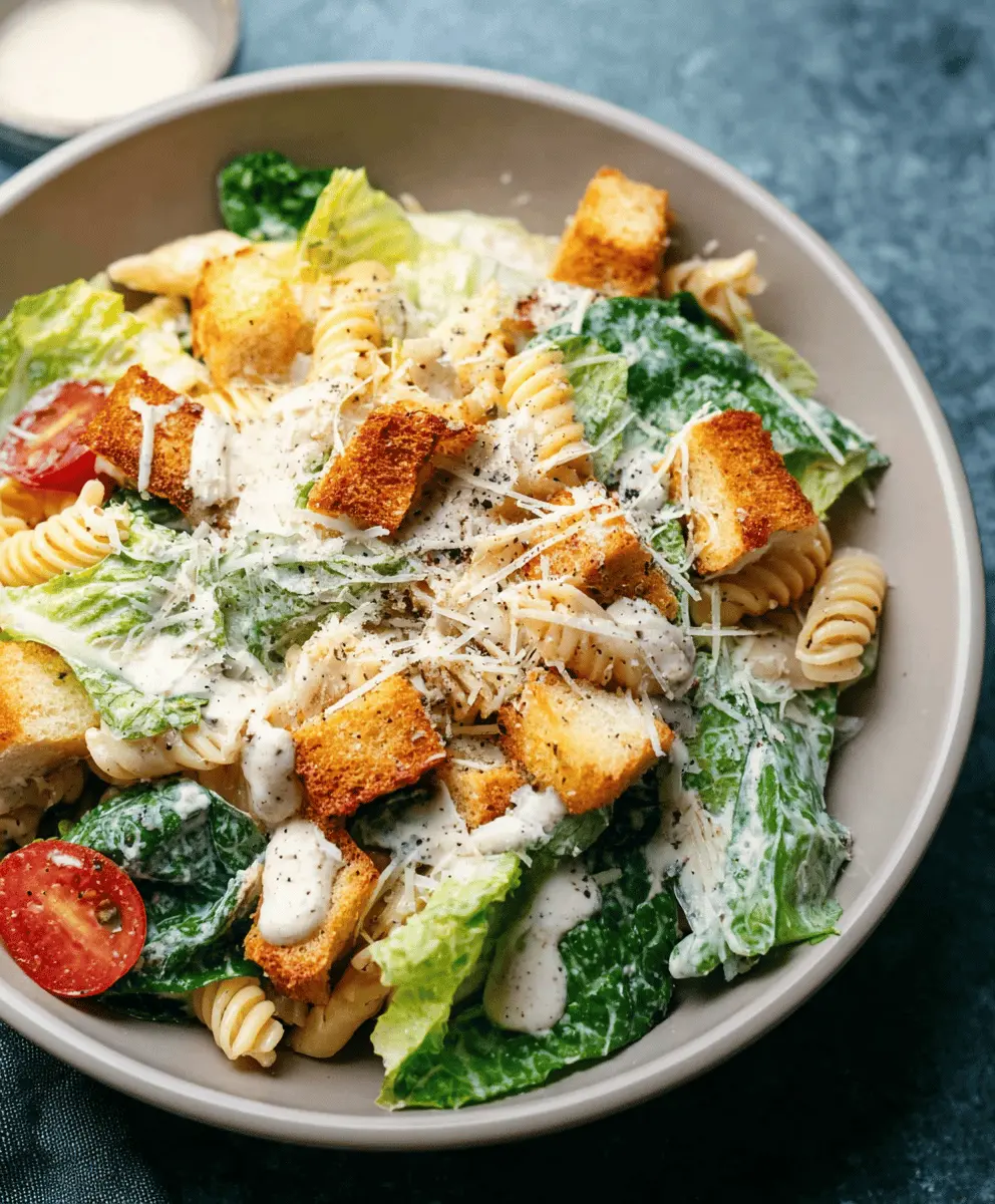 Easy Pasta Caesar Salad Recipe for Summer