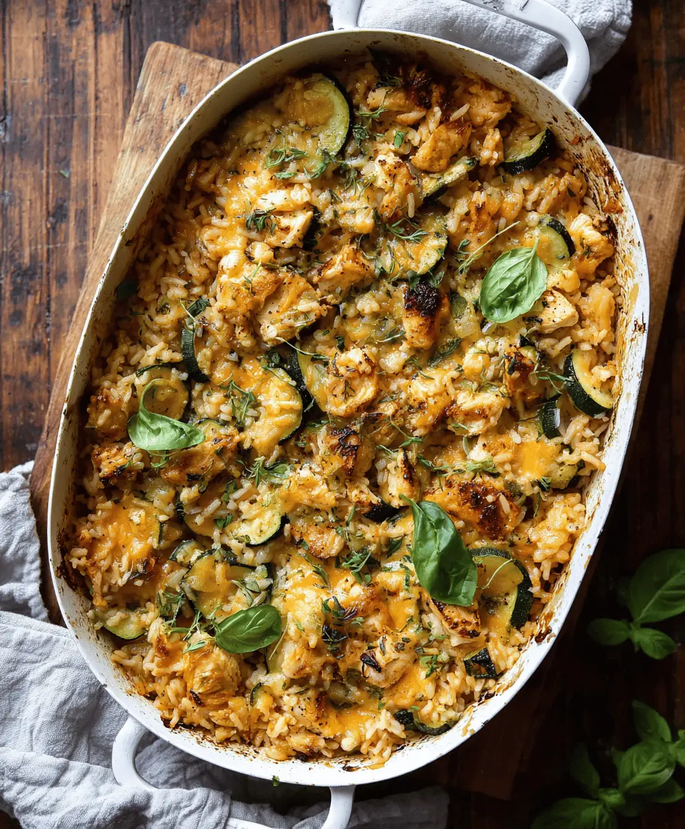 One Pot Cheesy Chicken, Zucchini & Rice