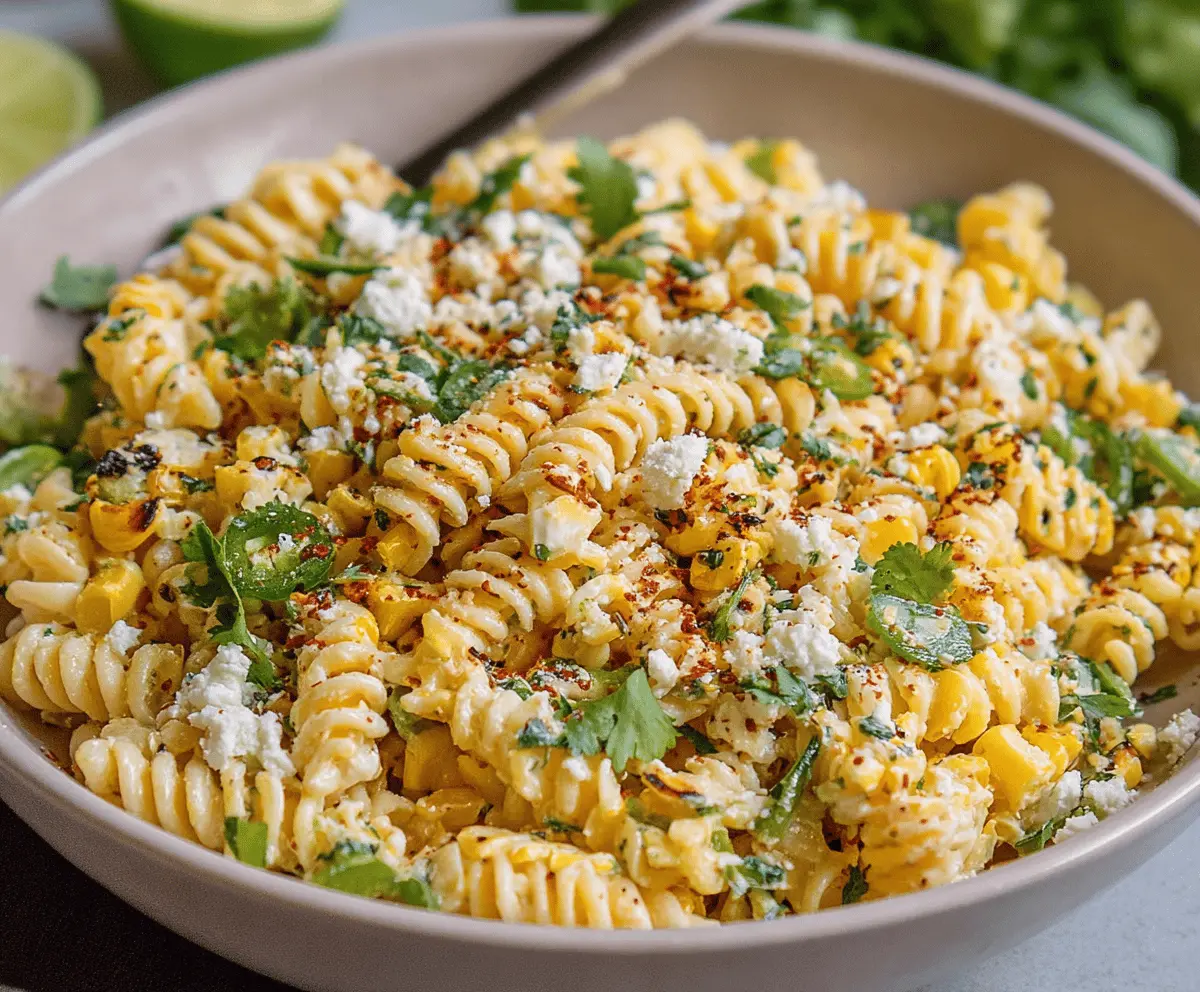 Easy Mexican Street Corn Pasta Salad With Few Ingredients
