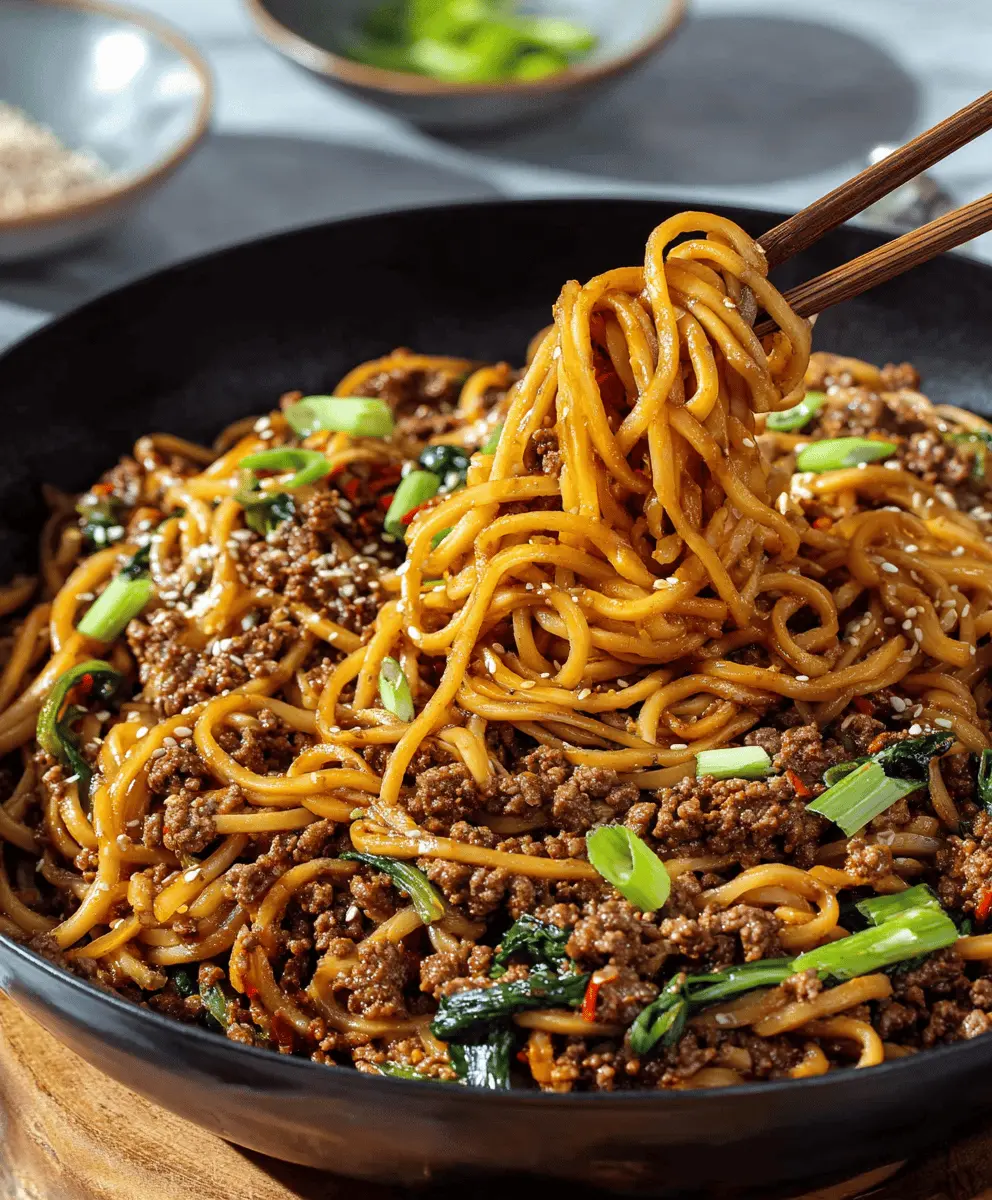 Easy Mongolian Ground Beef Noodles Recipe