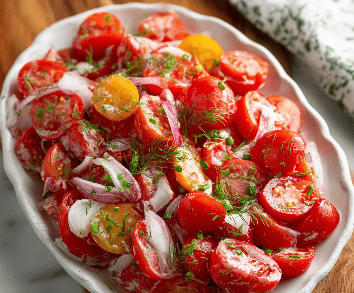 Fresh Tomato Garlic Salad Recipe for Summer