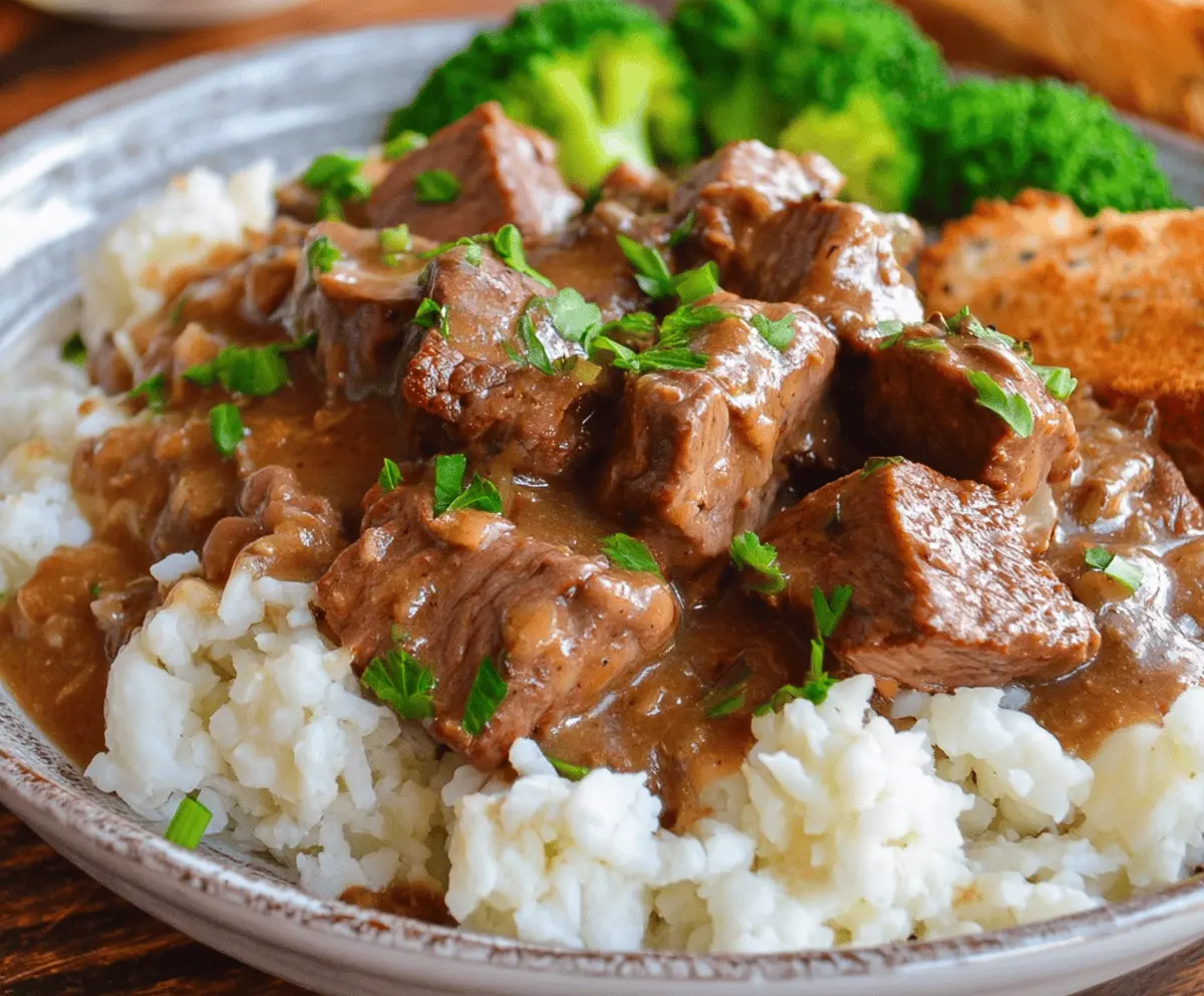 Easy Crock Pot Beef Tips with Rich Gravy