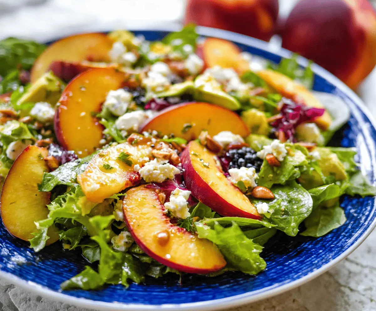 Fresh Summer Peach Salad with Honey Dressing