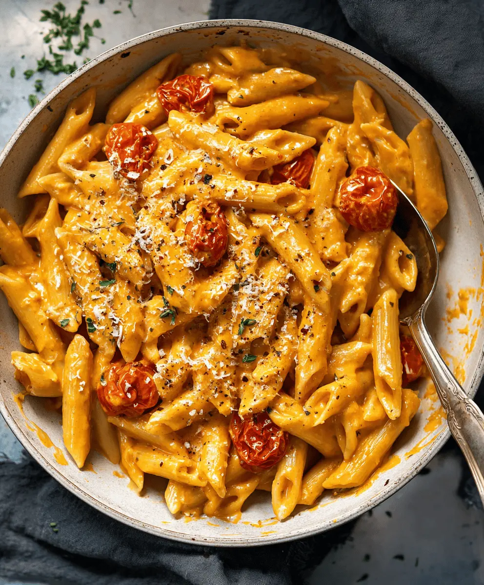 Creamy Pasta with Sweet Roasted Cherry Tomatoes