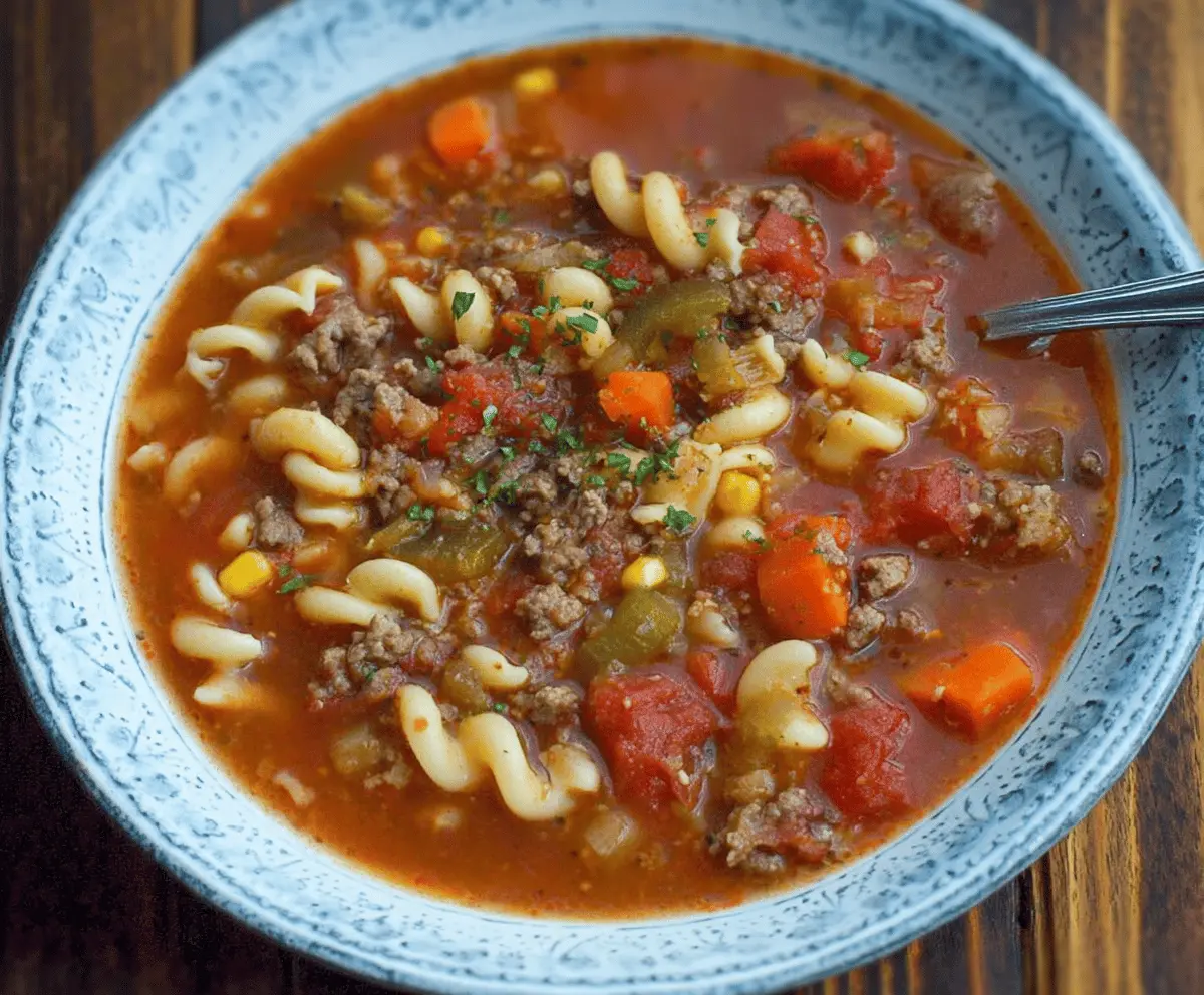 Hearty Hamburger Noodle Soup Recipe