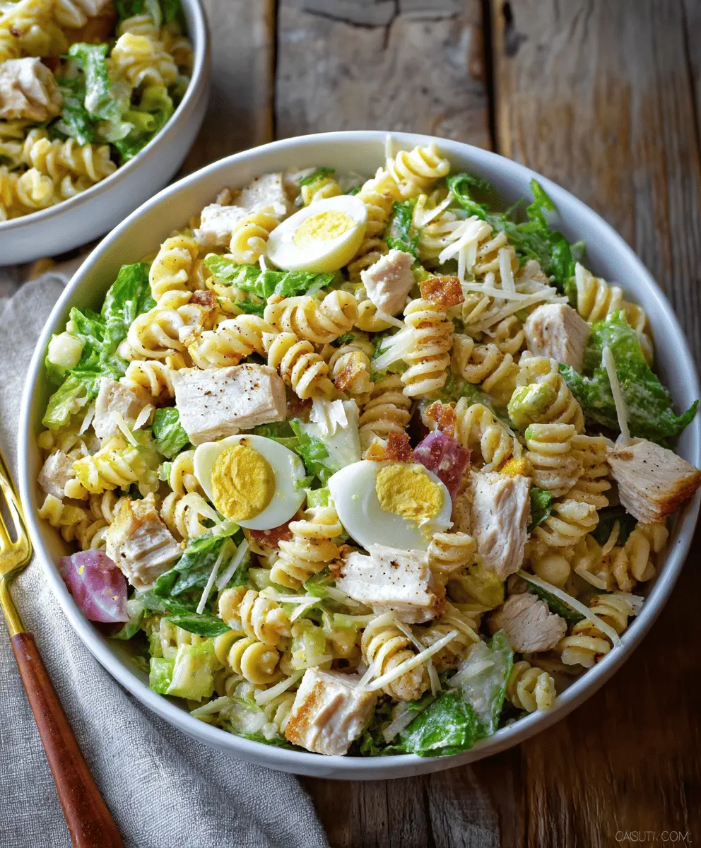 Creamy Chicken Caesar Pasta Salad Recipe