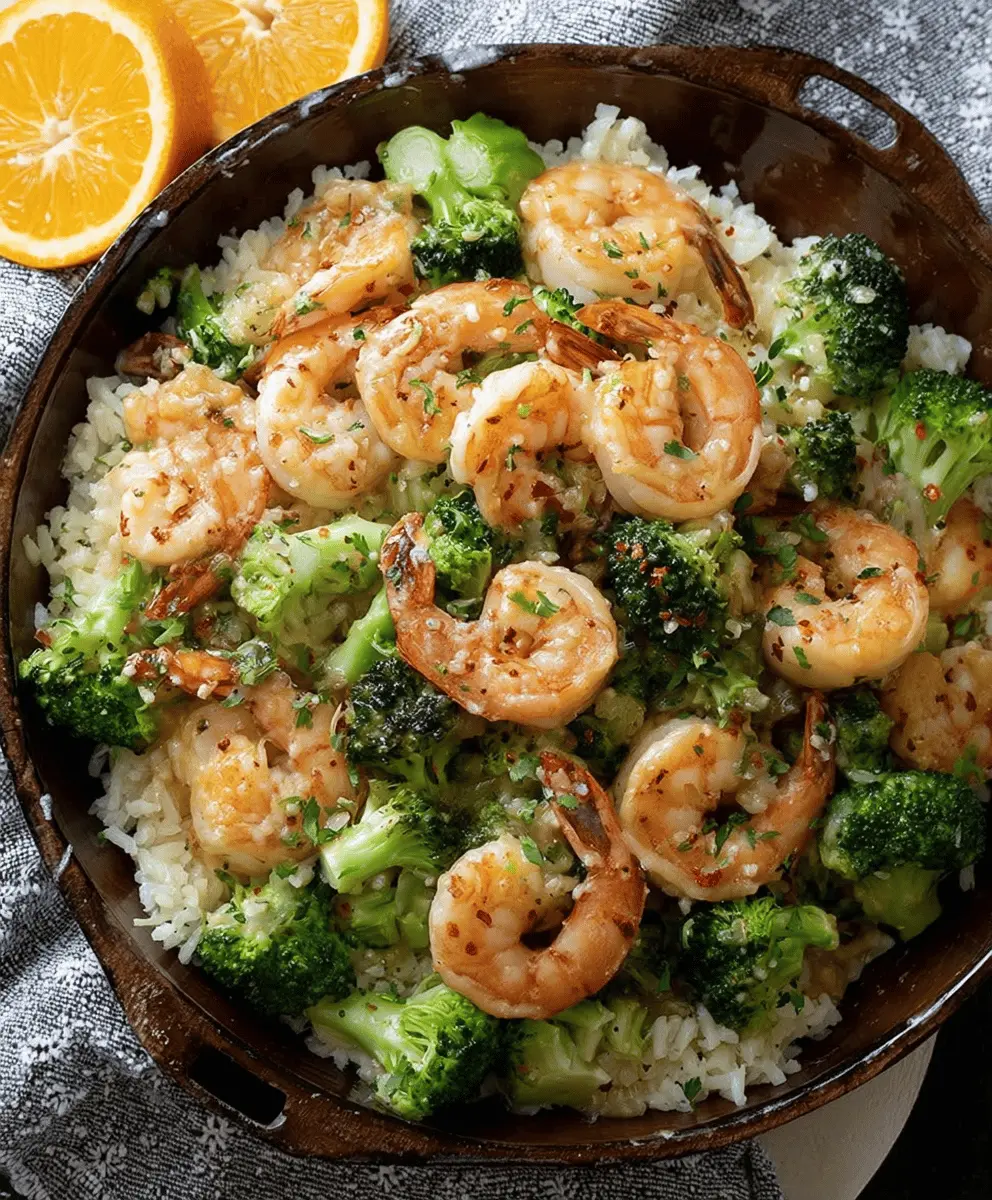 Garlic Butter Shrimp with Broccoli Rice Recipe