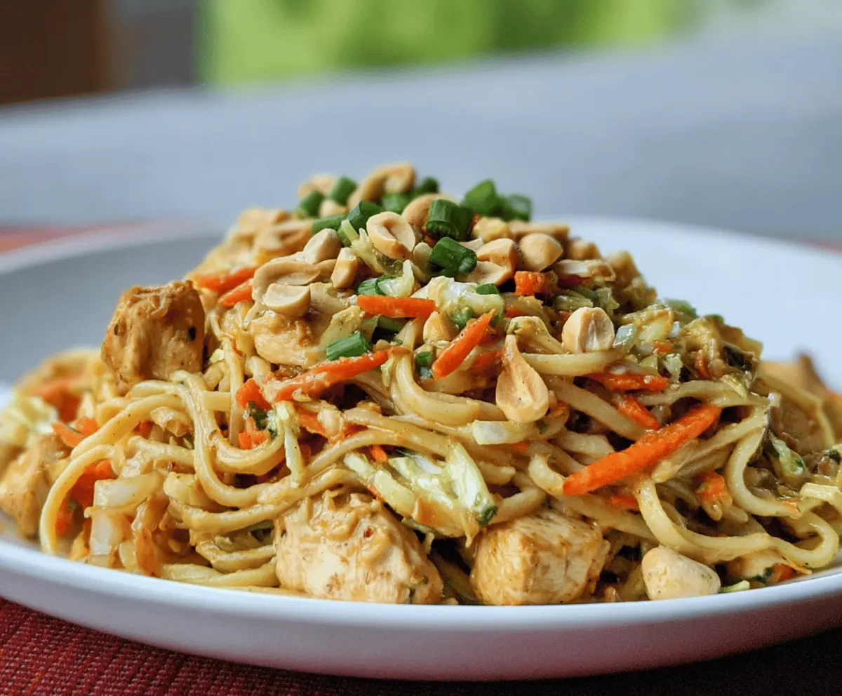 Creamy Thai Peanut Chicken Pasta Recipe