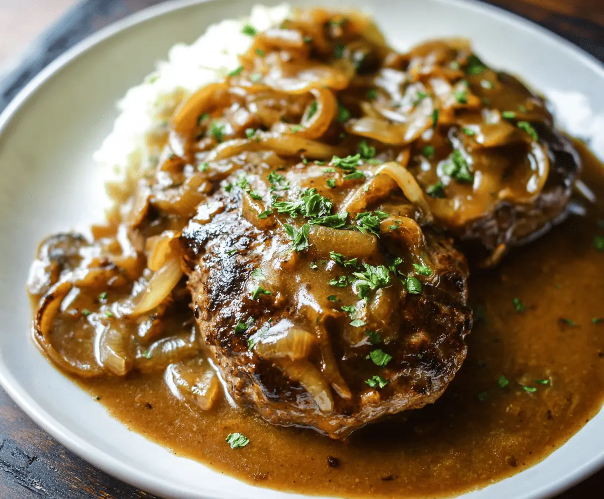 Classic Hamburger Steak With Savory Onion Gravy