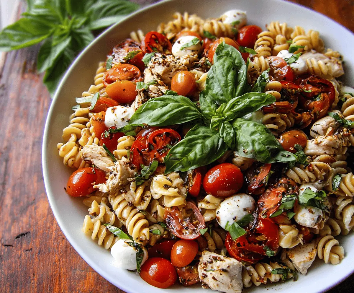 Fresh Caprese Chicken Pasta Salad Recipe