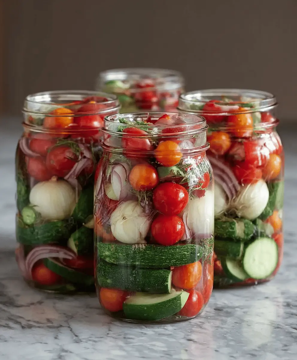 Easy Pickled Cherry Tomatoes, Onions & Cucumbers Recipe