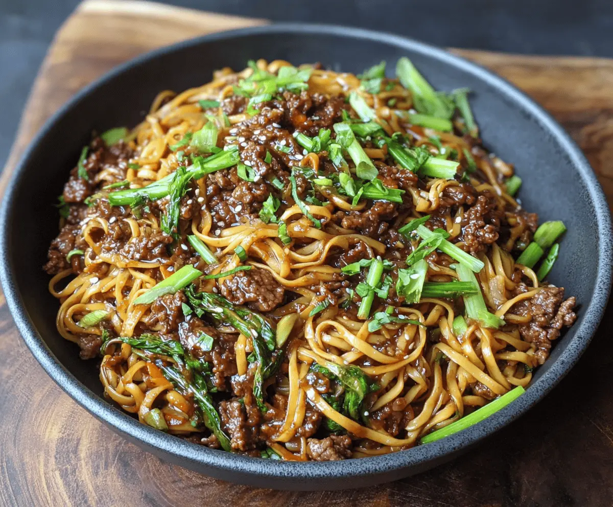 Easy Mongolian Beef Noodles Recipe for Quick Dinner
