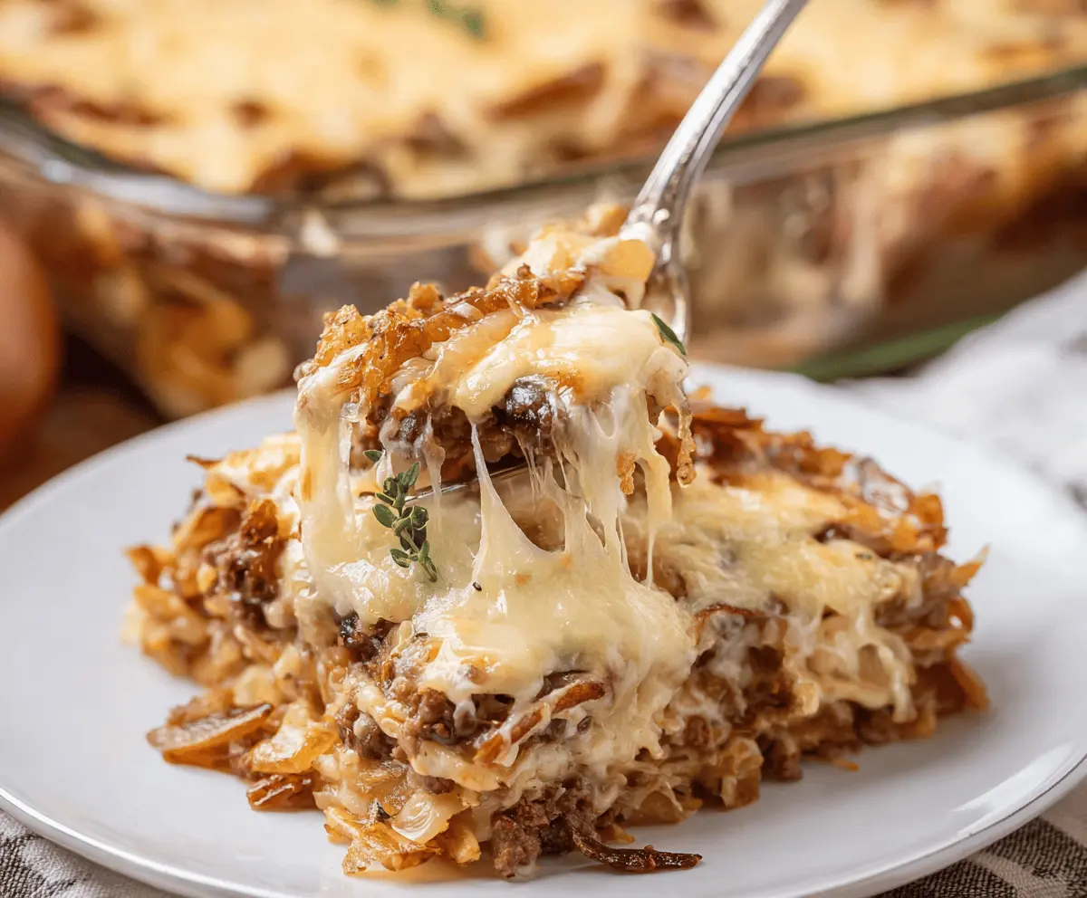 Easy French Onion Beef Casserole Recipe