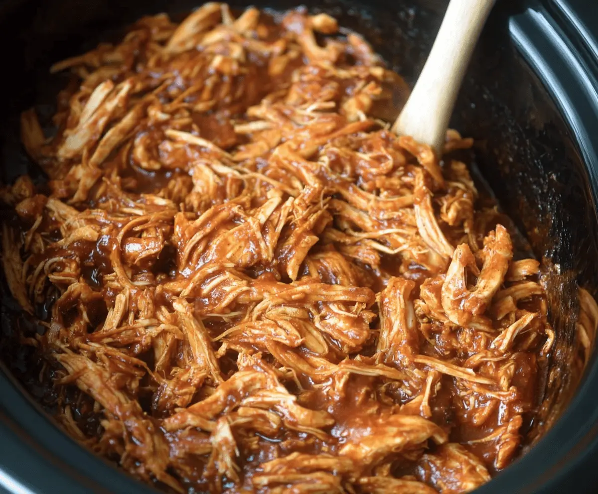 Easy Crockpot BBQ Pulled Chicken Recipe