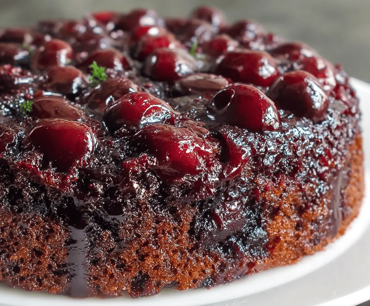 Chocolate Cherry Upside Down Cake.