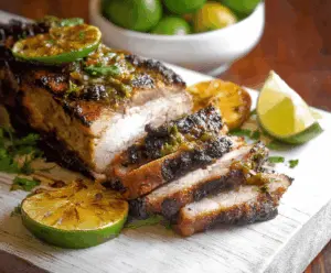 Juicy Cuban Mojo Pork shoulder marinated with citrus and herbs, ready to serve