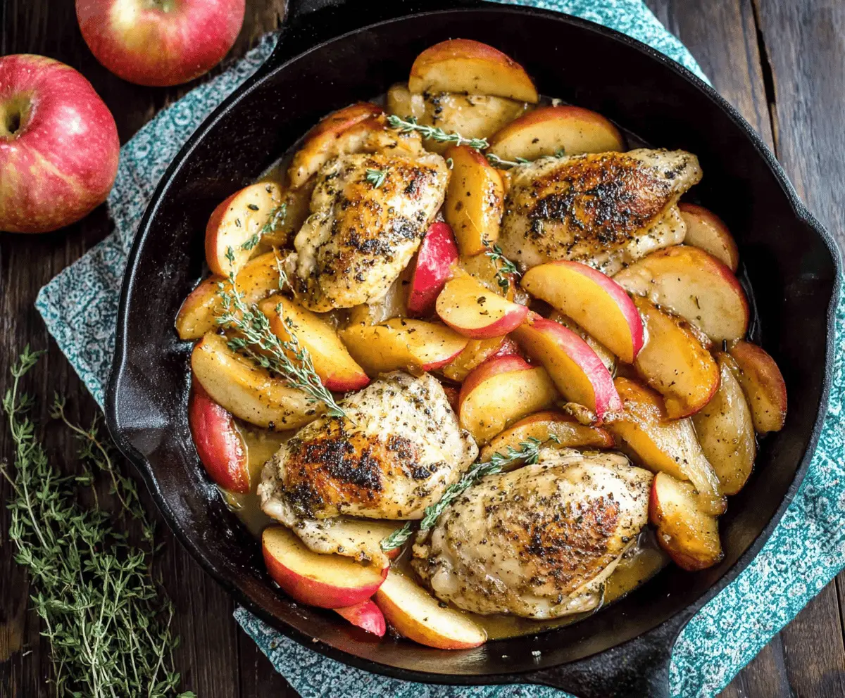 One Pan Chicken with Apples