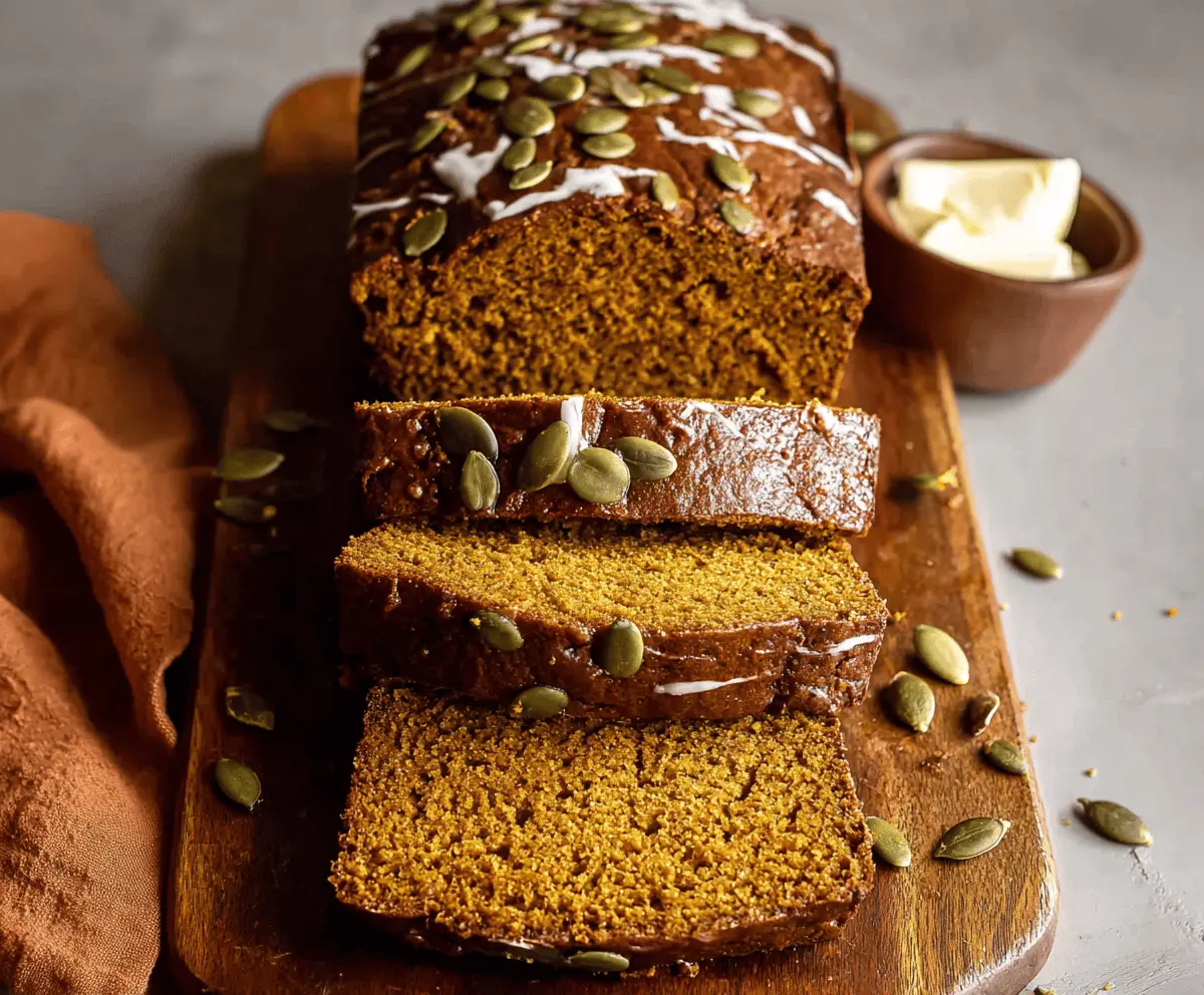 Delicious homemade Starbucks-style pumpkin bread topped with walnuts and cinnamon, perfect for fall baking