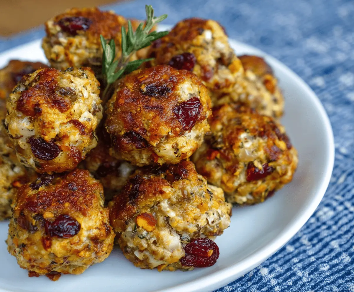 Cranberry Turkey Stuffing Balls