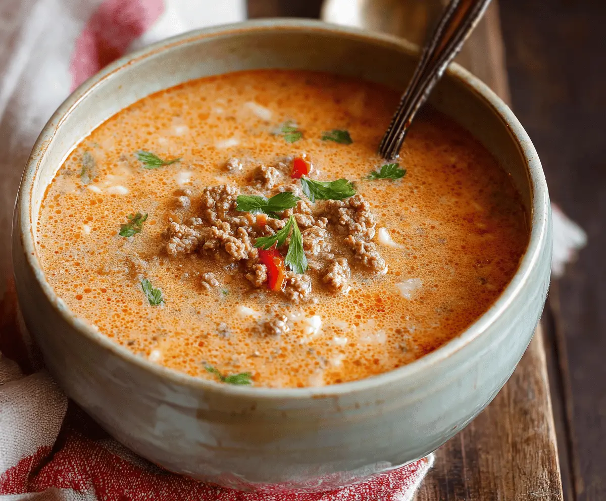 Creamy Cauliflower Ground Beef Soup