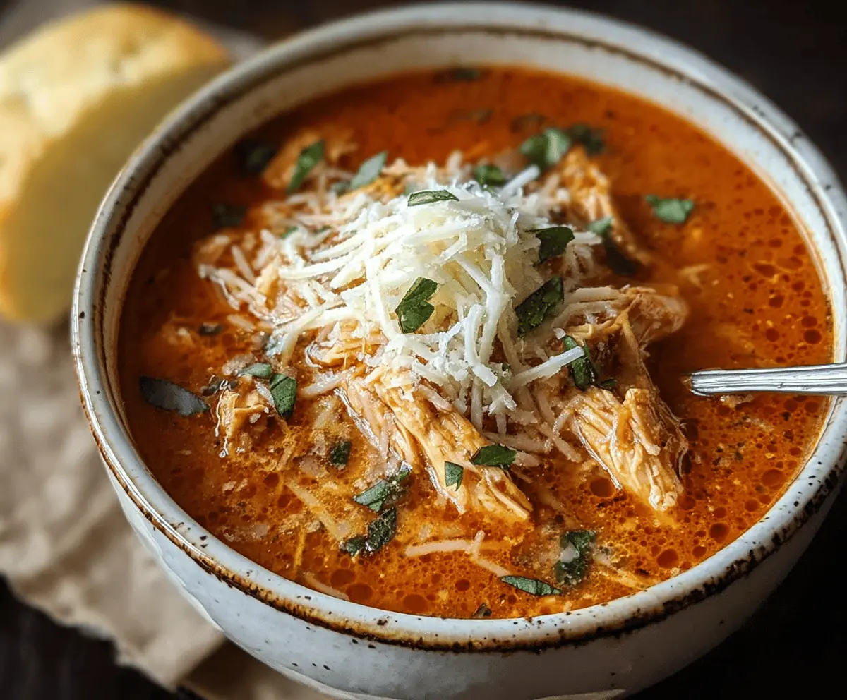 Crockpot Chicken Parmesan Soup 