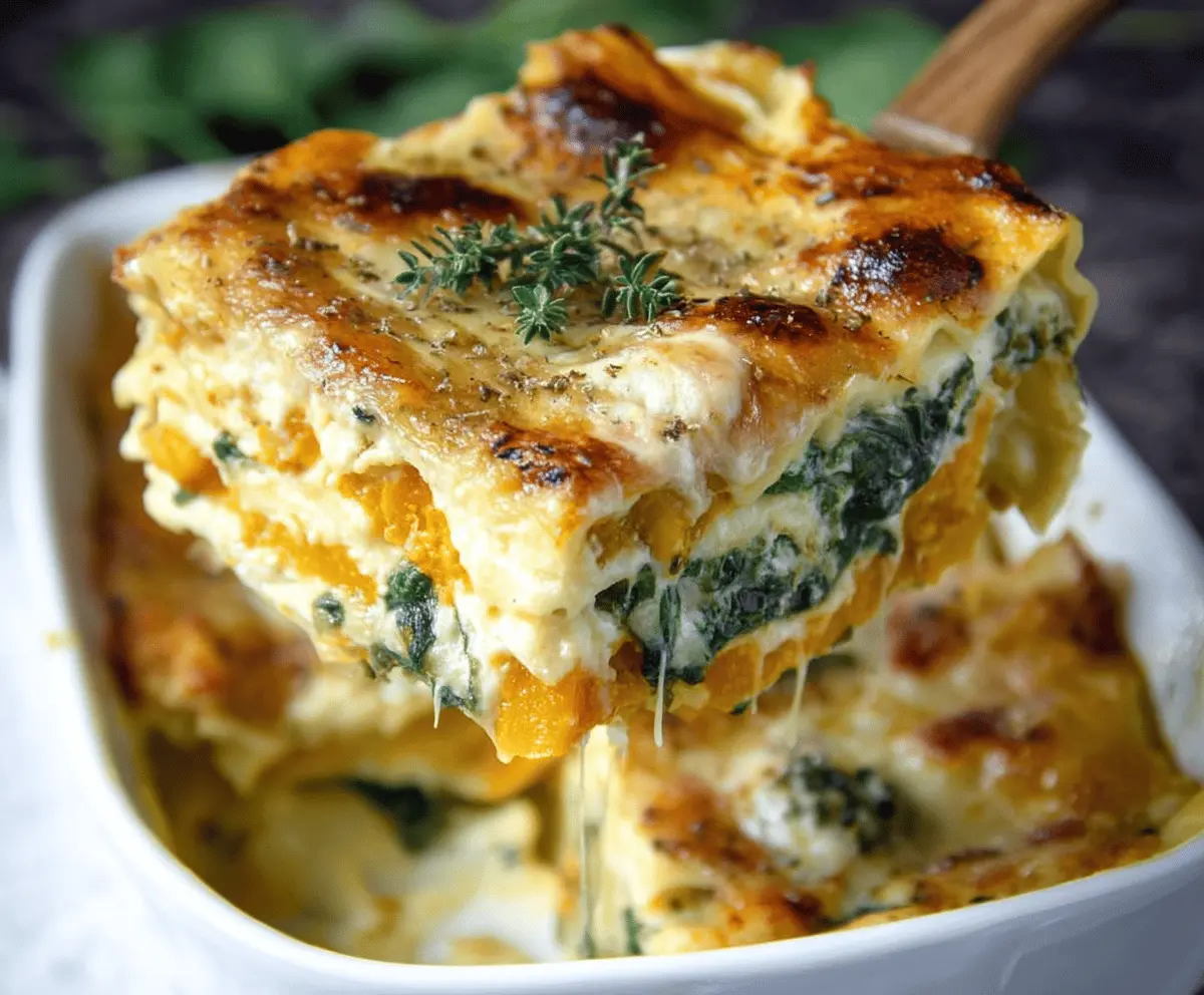 Roasted Butternut Squash & Spinach Lasagna