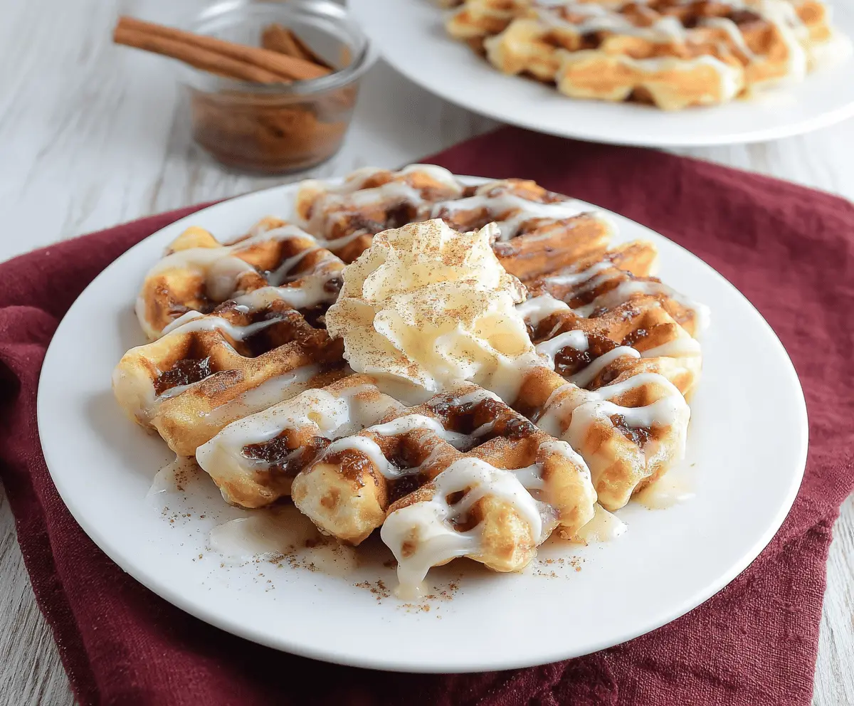 Cinnamon Roll Waffles recipe
