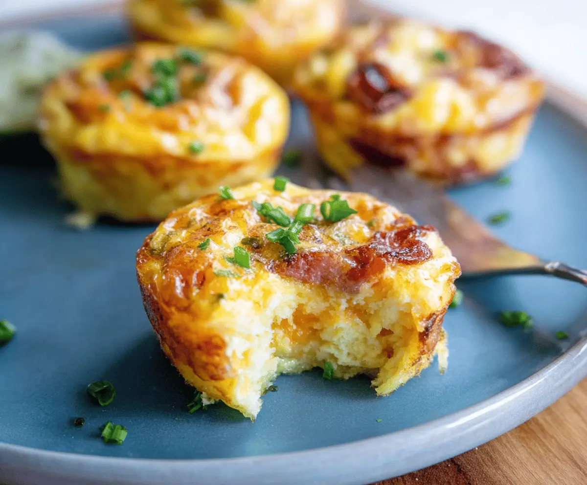 Delicious Copycat Starbucks Egg Bites served on a white plate, showcasing a golden-brown and fluffy texture.